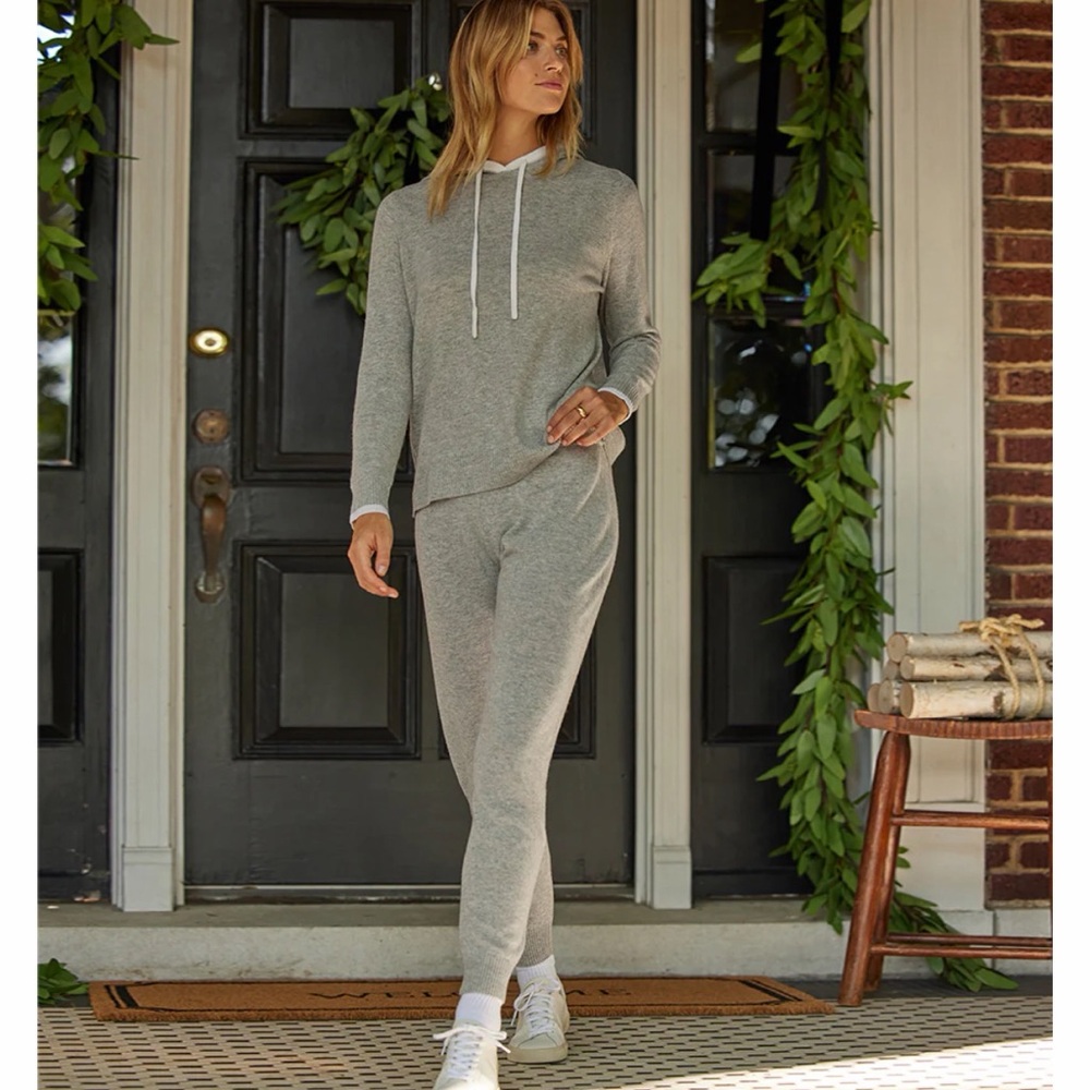 Summersalt The Coziest Cashmere Blend Hoodie And Jogger SET Wolf Gray